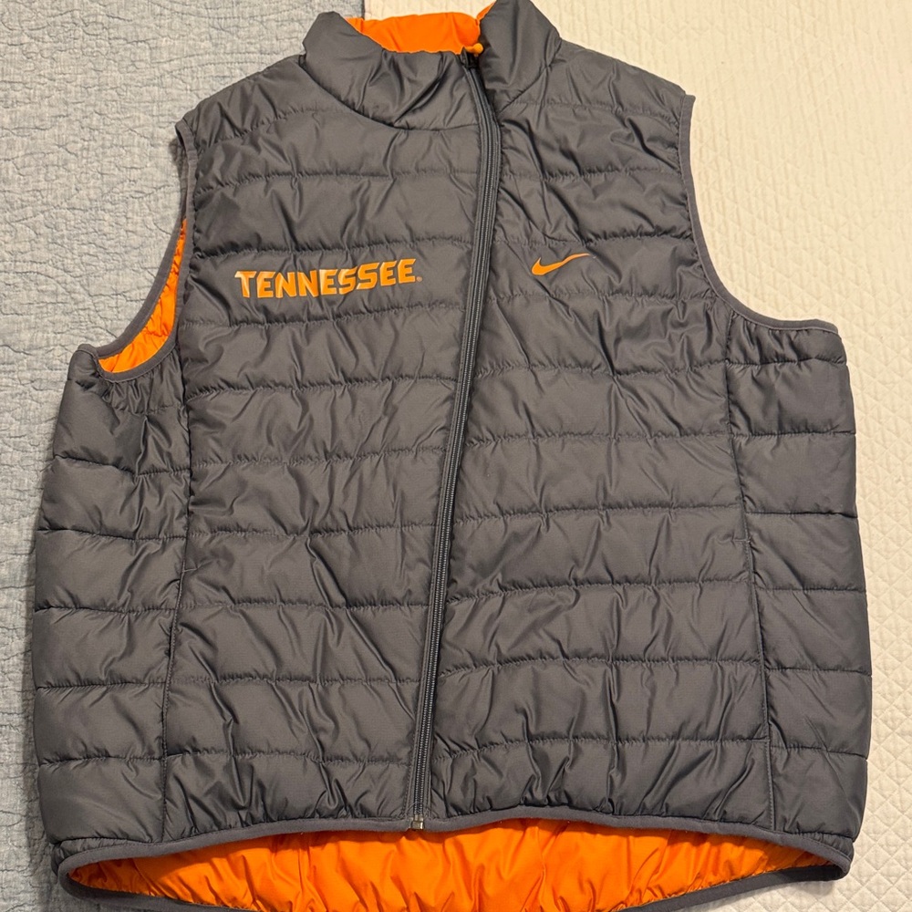 Nike Gray and Orange Tennessee Puffer Vest